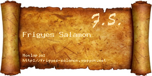 Frigyes Salamon névjegykártya